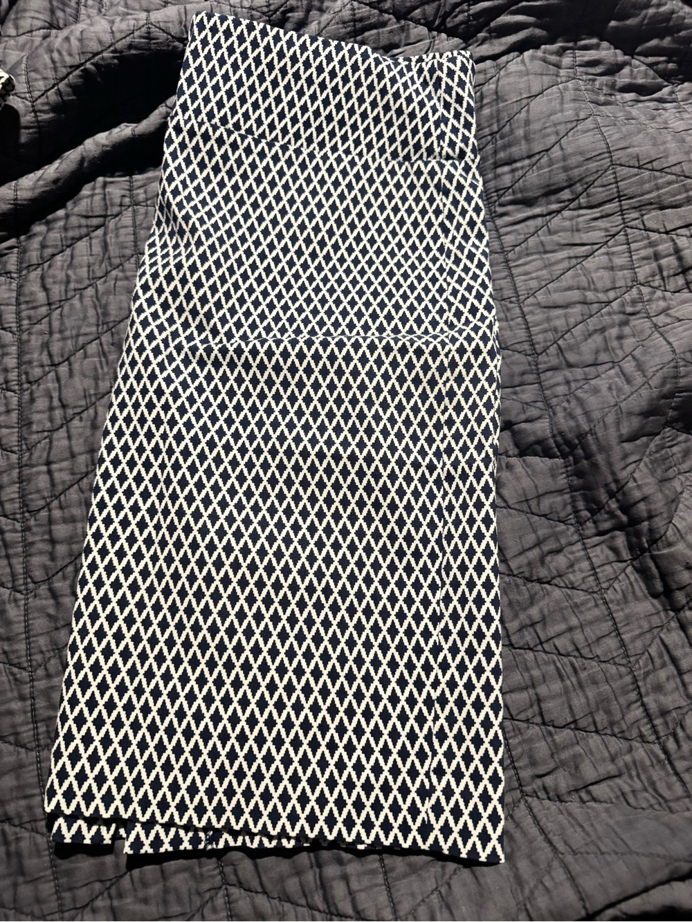 Margaret M Black and White Geometric Knit Top